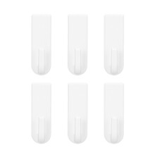 Adhesive Wall Hooks 6 Pack, No Drill Bathroom Hooks with Damage Adhesion for Glass, Tile, Mirror