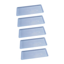 Set of 5 Blue Rectangular Plant Saucer Trays for Indoor Outdoor Use, Durable Drip Trays for Pots