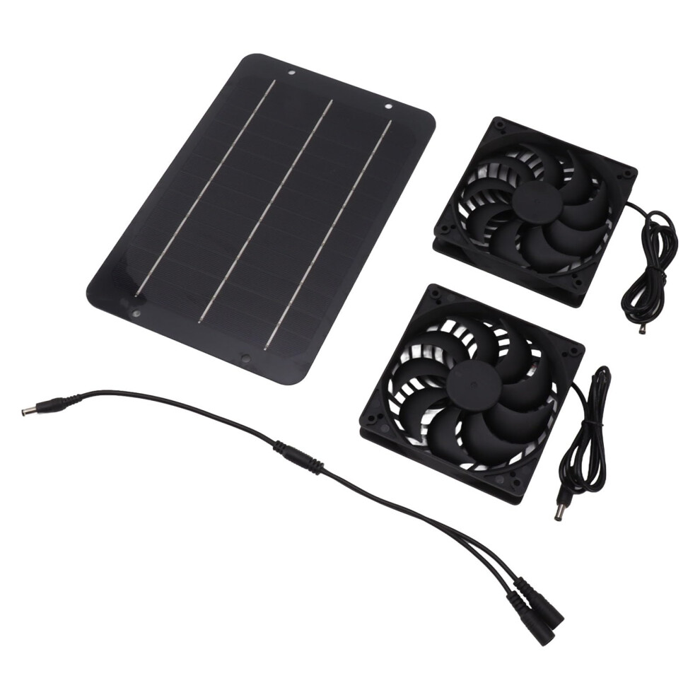10W Dual Solar Panel Exhaust Fan Kit For Greenhouse Chicken Coop With Protective Safety Net 9330225773283
