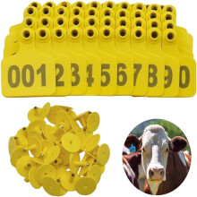 Yellow Cattle Ear Tags 201300 Numbered Livestock Identification Tags for Cows Goats Pigs  Visibility