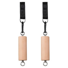 Wooden Pull Up Grip Trainer for Rock Climbing Hangboard, Natural Beech Cylindrical Grip Strength Set for Home Gym