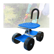 Rolling Garden Cart Garden Stool with Wheels Adjustable Height 23–35cm Swivel Seat Tool Storage for Yard Work