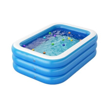 Family Inflatable Swimming Pool Large Blue 300x175x60cm Heavy Duty Waterproof Backyard Pool for Adults