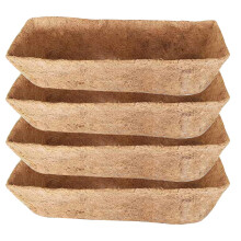 4PCS 24 Inch Coconut Planter Liners, Breathable Coco Fiber Basket Liners for Hanging Baskets and Window Boxes
