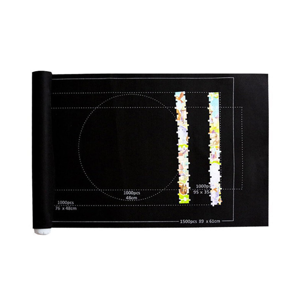 Large Puzzle Mat For Adults With AntiâLost Storage Design, NonâSlip Surface And EasyâClean Fabric Black/Gray 9351714460187