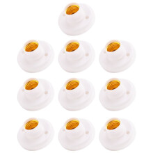 10Pcs E27 Plastic Screw Lamp Holder Round Lamp Holder Bulb Socket Holder Adapter