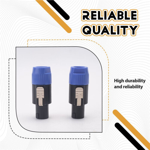 Speaker Plug Twist Lock 4 Pole Speaker Plug compatible with Neutrik Speakon NL4FC, NL4FX, NLT4X, NL2FC - 4 PACK 2