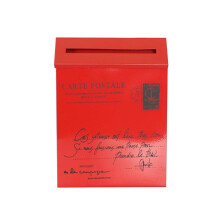 Vintage Wall Mounted Mailbox Red Iron Retro Design Outdoor Decorative Post Box for Home