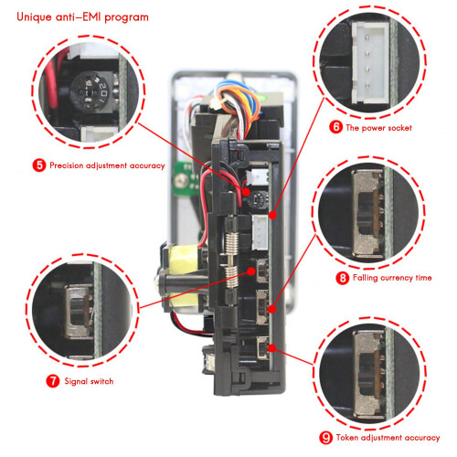 Gettoniera Coin Pusher JY133A CPU Arcade Coin Selector per Distributore Automatico Arcade Game Ticket Exchange 2