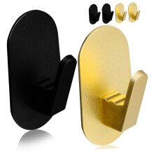 6pcs Heavy Duty Adhesive Wall Hooks Aluminum Bathroom Towel Hooks Waterproof NoDrill Design for Hanging Clothes and Robes