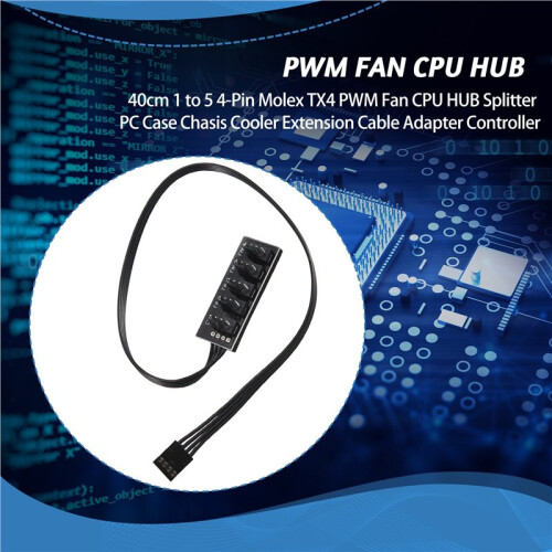 40Cm 1 una 5 4-Pin  TX4 PWM Fan CPU HUB Splitter PC Case Chasis Cooler Extension Cable Adapter Controller 1