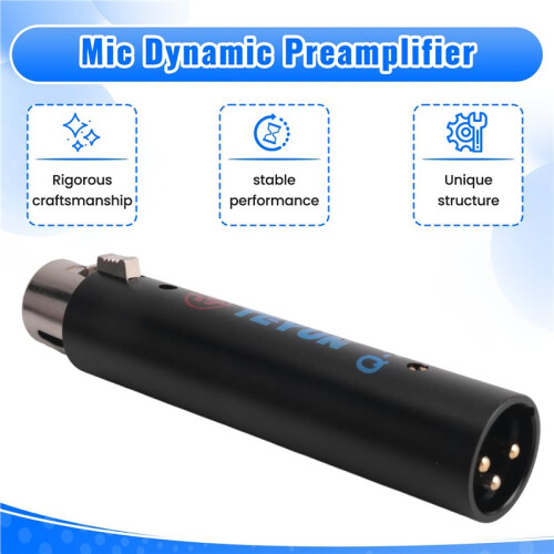 TEYUN Q2 Microphone Dynamic Preamplifier 28Db Gain Dynamic Mic Amplifier 48V Metal Structure Q-2 for Live 1