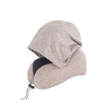 Cool Fabric Travel Pillow Having Supportive Filling And-brown