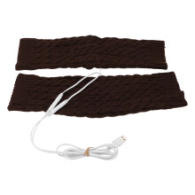 1 Pair Heated Leg Warmer Over Knee 39x12cm Brown