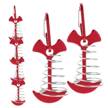 Fishbone Aluminum Tent Stakes 6 Sets NoDrill Secure Anchoring Lightweight Camping Rope Anchors for Deck and Tarp