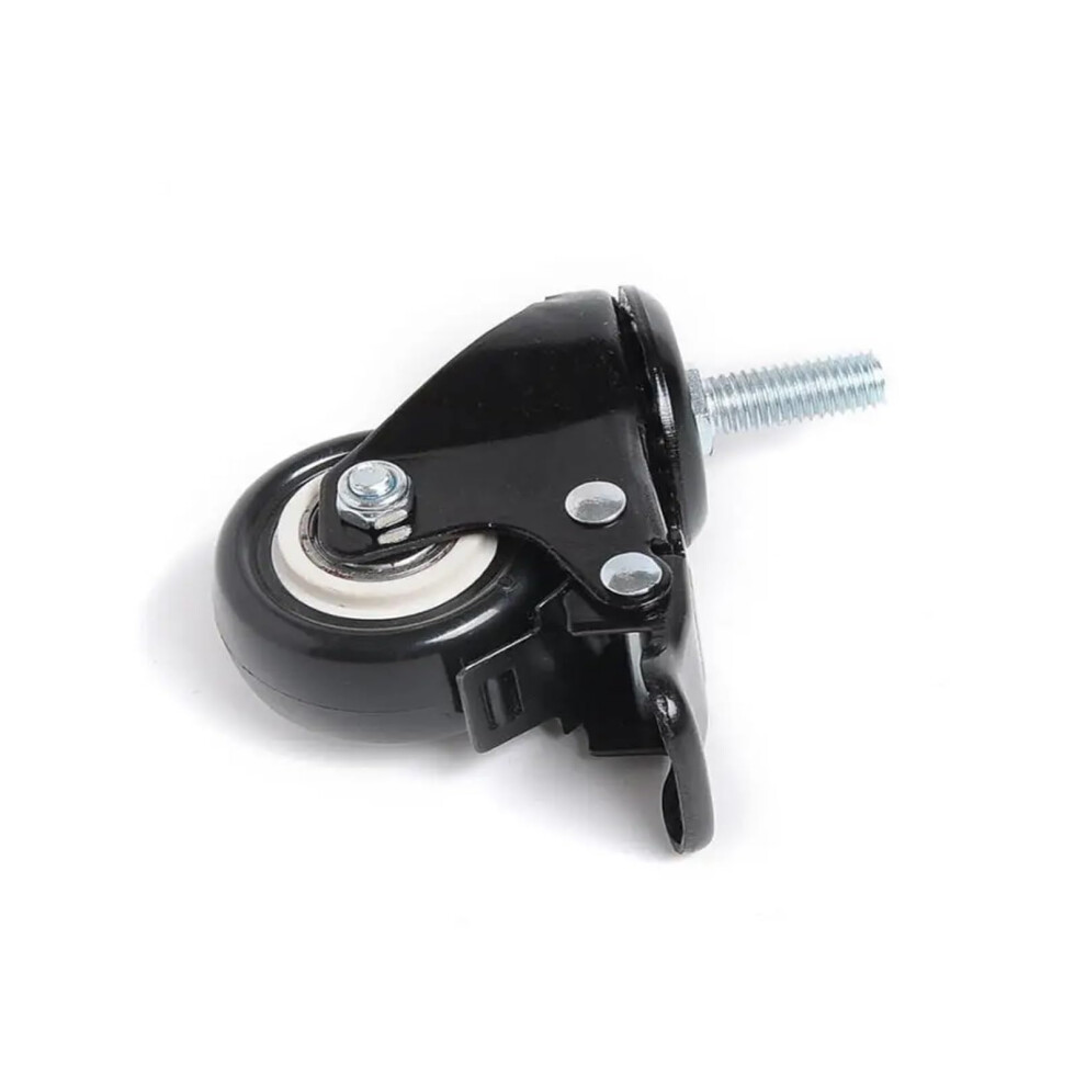 4Pcs 1.5 Inch Pu Swivel Casters With Brake, Double Bearing Screw Stem Caster Wheels For Furniture 9073542980391