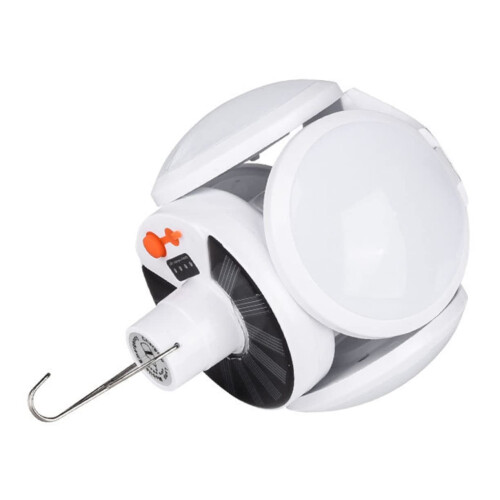Solar Rechargeable Camping Lantern with Dual Charging Options Bright LED Foldable Tent Light