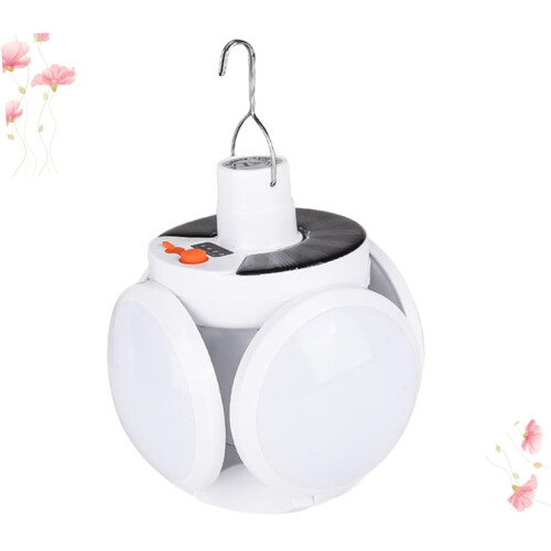 Solar Rechargeable Camping Lantern with Dual Charging Options Bright LED Foldable Tent Light 2