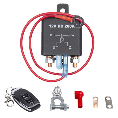 12V DC 200A Remote Battery Disconnect Switch Black 2