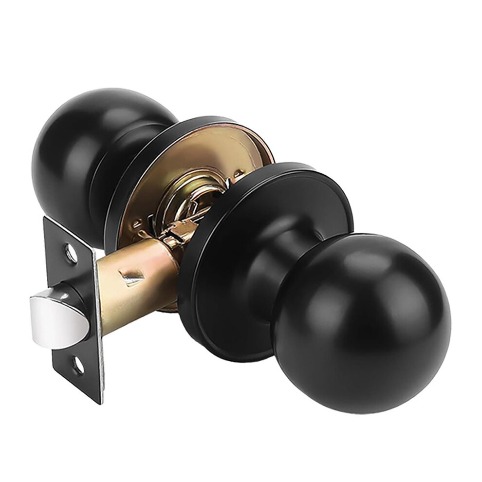 Matte Black Interior Door Knob, Keyless Passage Handle For Hallway And Closet, Reversible Easy Diy Install 9351714460743