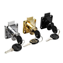 Zinc Alloy Cam Lock with Keys for Cabinet Drawer Door, Secure Keyed Lock, Stylish Gold Finish