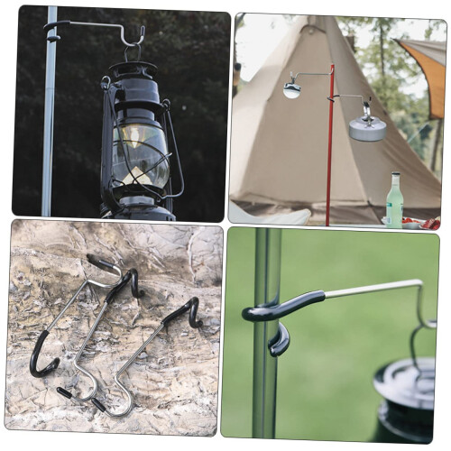 5pcs S Shape Camping Light Hook for Tent Pole, Stable Lantern Hanger for Camping 2