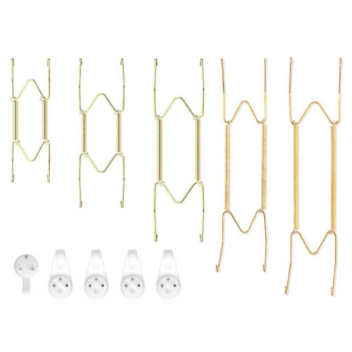 5Pcs Invisible Plate Hangers for Wall Decor, Adjustable Spring Wire Design, Durable Iron Build