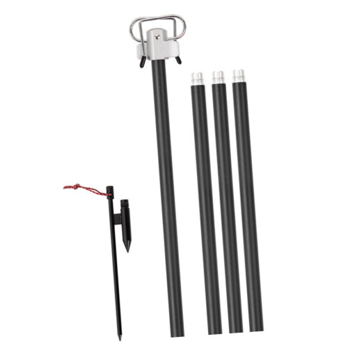 Camping Lantern Stand Adjustable Height Foldable Aluminum Double Hook Outdoor Light Rack