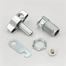 Cabinet Cam Lock 16mm Zinc Alloy Keyless Lock for Drawer and Cabinet Secure Silver Finish