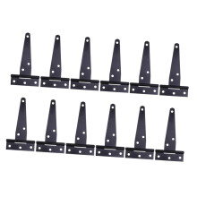 12pcs Black T Strap Gate Hinges 4 Inch Rustproof Heavy Duty Door Hinges for Barn Shed Fence Easy Install