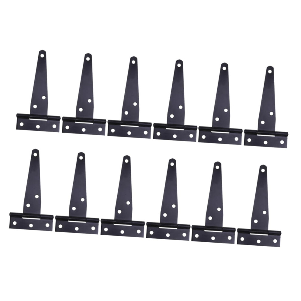 12Pcs Black T Strap Gate Hinges 4 Inch Rustproof Heavy Duty Door Hinges For Barn Shed Fence Easy Install 9351714460996