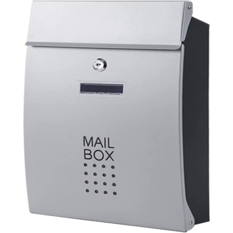 Rust Resistant Wall Mount Mailbox, Galvanized Steel Locking Mailbox For Outdoor Use, Weatherproof Secure Letter Box 9330225311553
