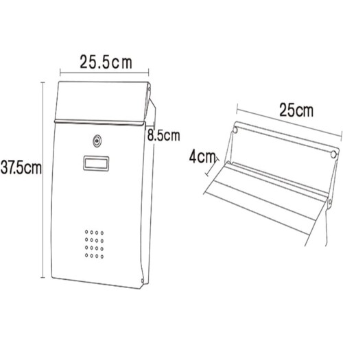 Rust Resistant Wall Mount Mailbox, Galvanized Steel Locking Mailbox for Outdoor Use, Weatherproof Secure Letter Box 1