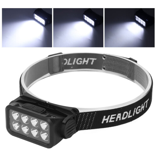 LED Headlamp with Smart Motion Sensor, USB Rechargeable Waterproof Light for Hiking and Camping 2