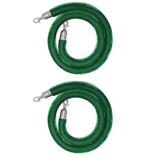 Velvet Stanchion Rope with Polished Hooks, Grey Crowd Control Rope 3/4/5/6Ft for VIP Events