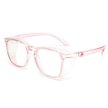 Anti Fog Safety Glasses for Women Blue Light Blocking Oversized Goggles with Side Shields Light Pink