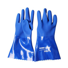 PVC Coated Work Gloves Medium, Heavy Duty Waterproof Chemical Resistant with Cotton Liner and Grip