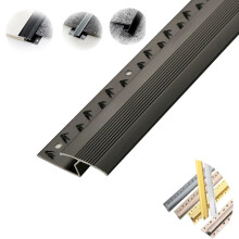 3ft Floor Transition Strip 1 1/4' Wide Carpet Edge Trim for Doorway, Metal Carpet to Tile Threshold, Easy Cut Installation, Black ZType