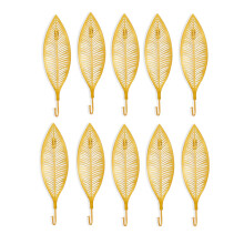 Wall Mounted Coat Hooks 10 Pack Heavy Duty Iron Decorative Leaf Design for Entryway and Bathroom