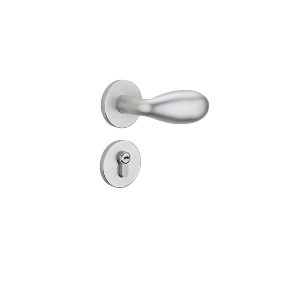 Silent Bedroom Door Handle Lock With Key, Modern Silver Magnetic Lock For Wooden Doors 3550Mm 9771547838401