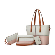 4Pcs Contemporary Mother Daughter Bag Set For-white with pink