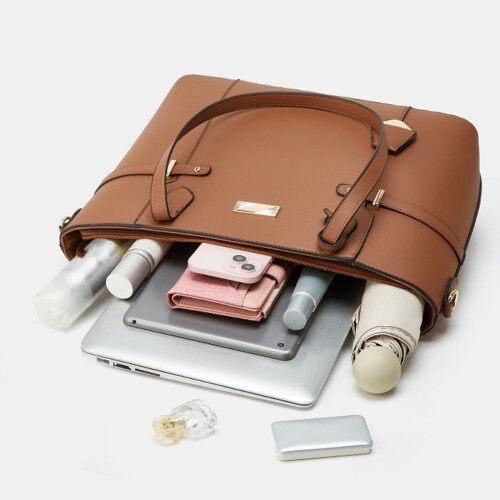 3Pcs Modern Oversized Underarm Bag Comfortable Strap-Brown 2