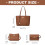 3Pcs Modern Oversized Underarm Bag Comfortable Strap-Brown 4