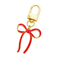 Stylish Red Bowknot Tassels Keychain Adornment Perfect For Bag