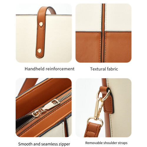 4Pcs Modern Underarm Purse With Zippered Closure-white with red 1