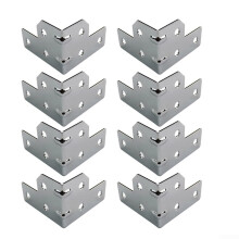 8x Silver Iron Corner Brackets 55x40mm Right Angle Metal Protectors for Flight Cases Boxes Furniture
