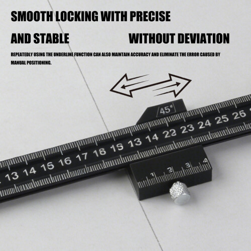 Lasering Engraved Aluminum Alloy Right Angled Ruler With-20cm 1