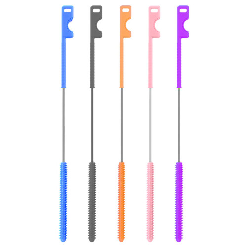 Double Ended Silicone Straw Cleaner Brush Set 2PCS With-blue 1