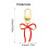 Rode strik kwastjes hanger sleutelhanger legering 3