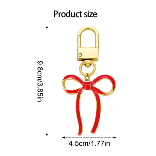 Rode strik kwastjes hanger sleutelhanger legering 2